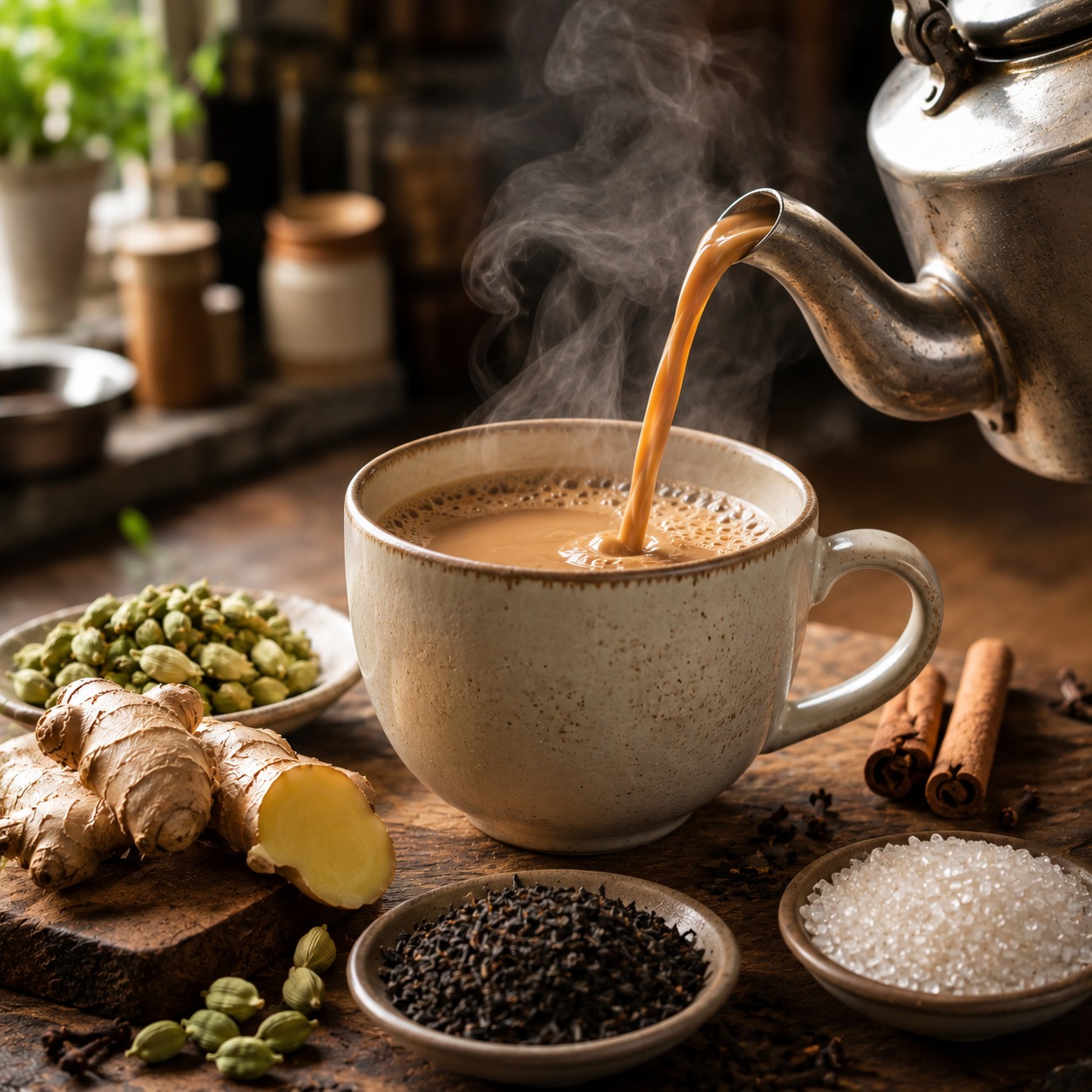 Chai being poured